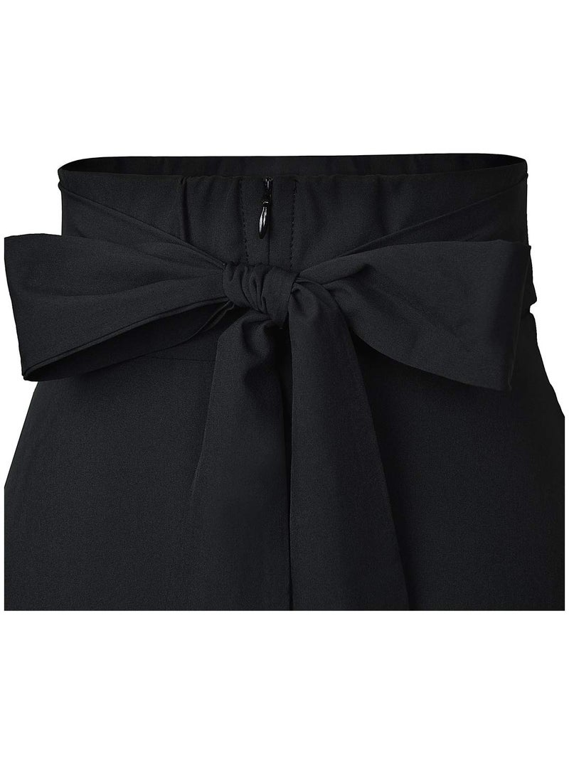 RANPHEE Long Skirts for Women Summer Black Maxi A Line Flowy Ladies Flattering Tummy Control High Waist Skirt with Slit Below Knee Length XL - Image 4